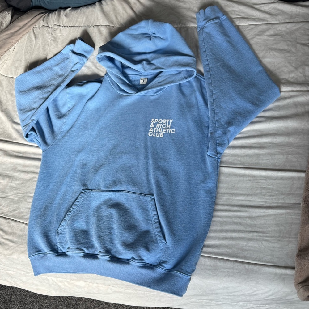 Designer! Hit deal!Blue sporty and rich hoodie size L - Picture 2 of 9